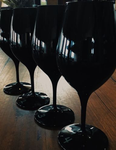 Green Door black tasting glasses